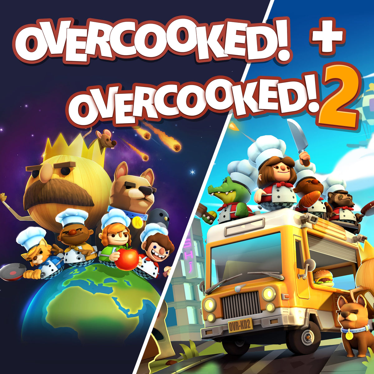 Overcooked and Overcooked 2 official artwork